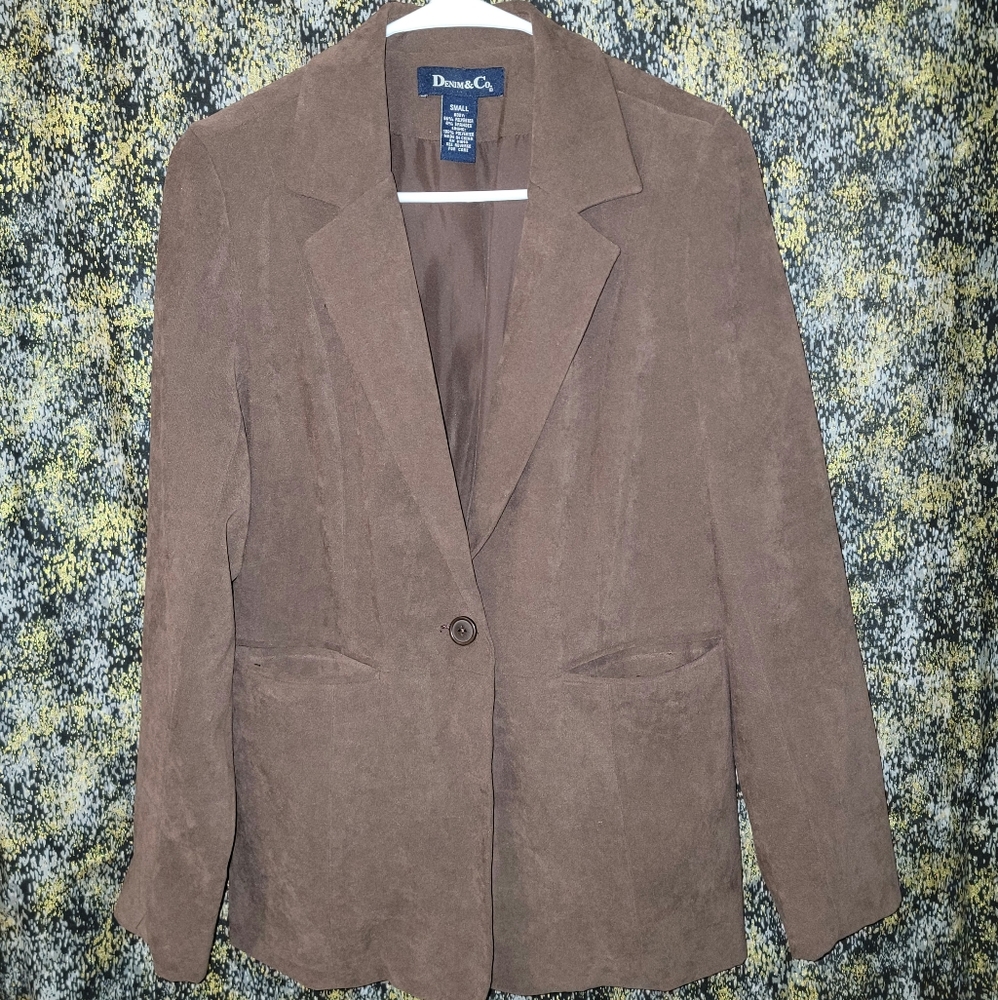 Faux Suede Blazer